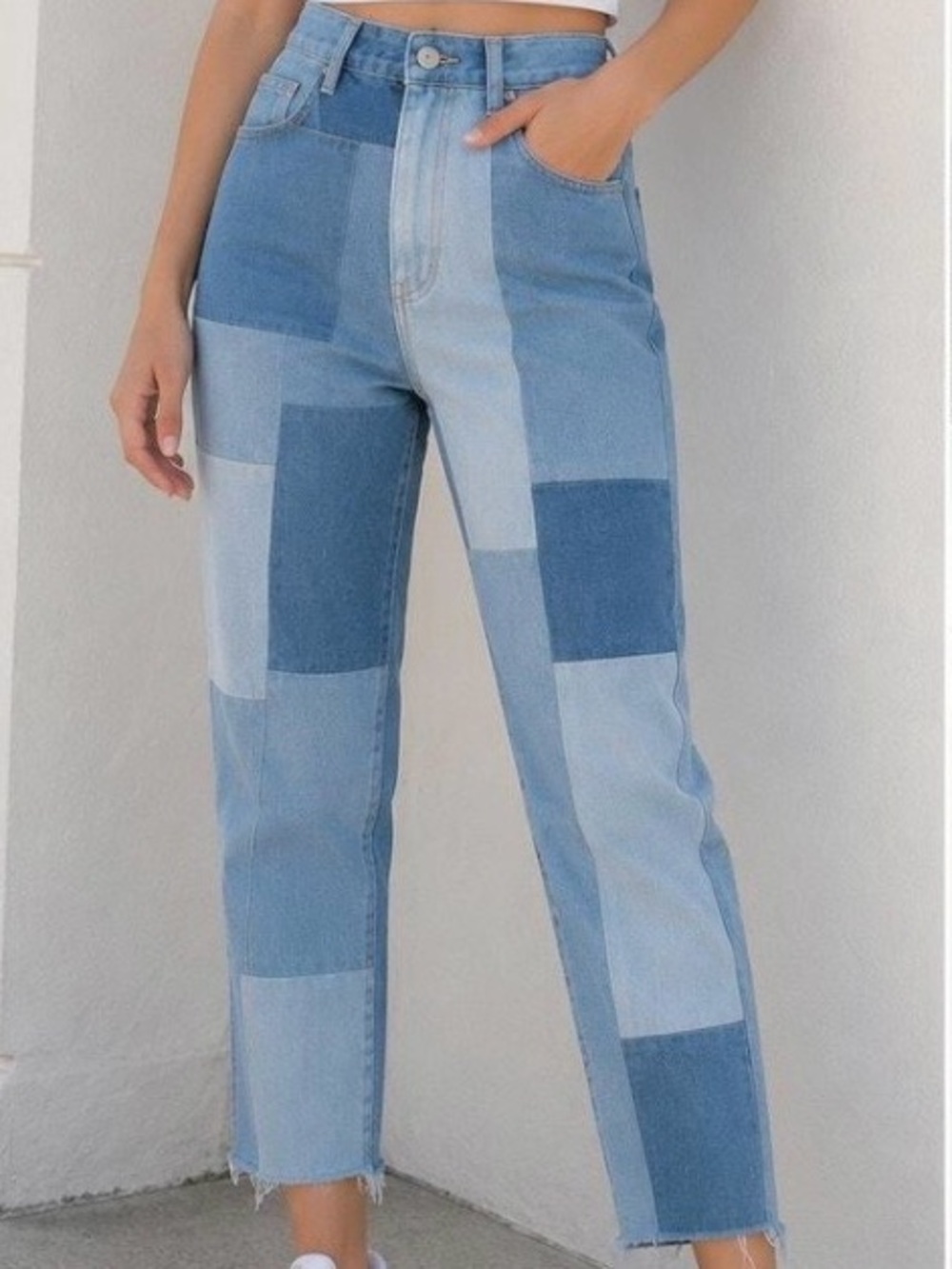 EUC Hollister Patchwork Ultra High Rise Mom Jeans Size 24